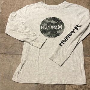 Hurley Light Gray Camo Logo Long Sleeve Tee